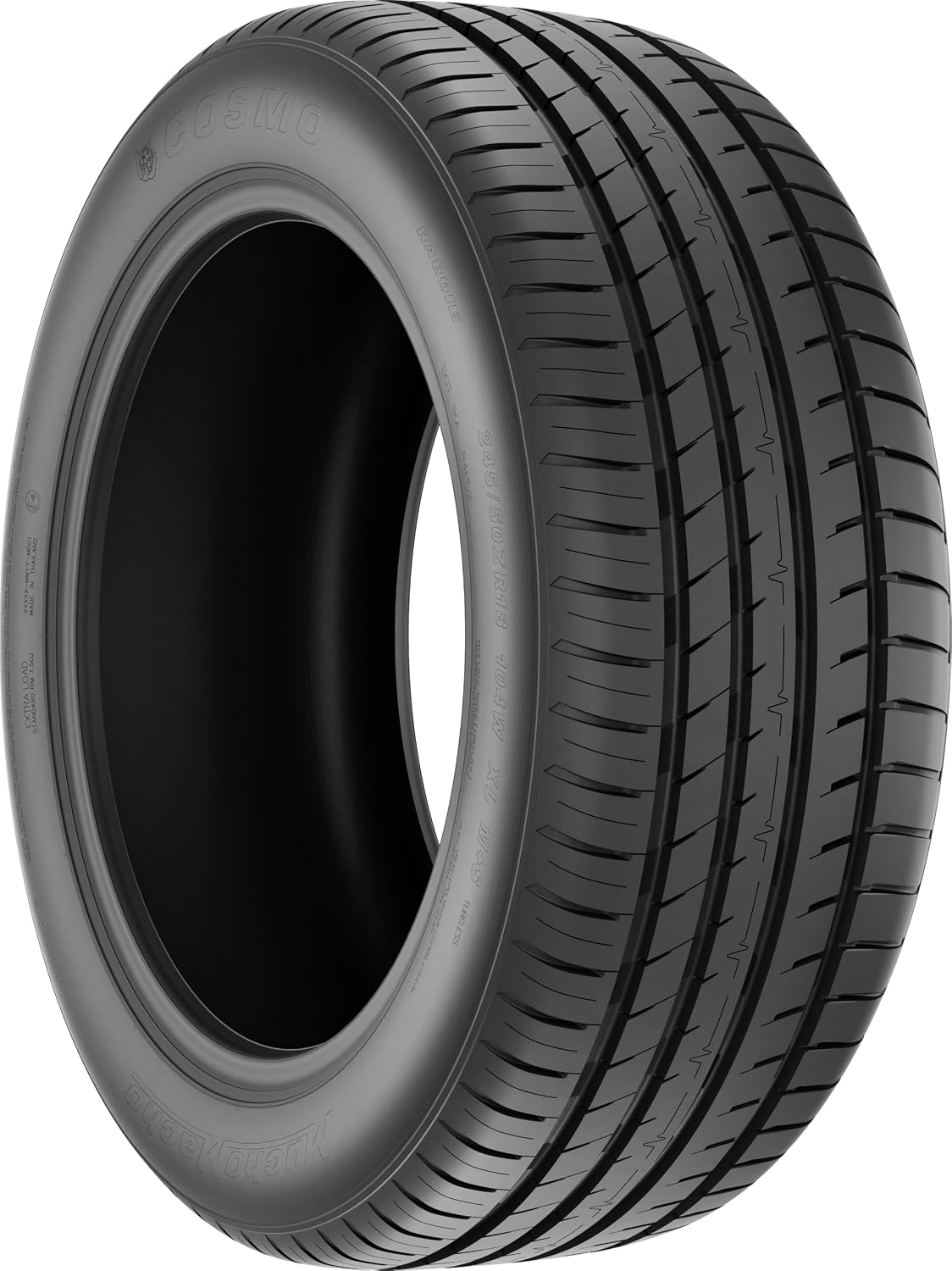 Cosmo MuchoMacho ultra-high-performance tire, asymmetric tread with a wide outer shoulder rib